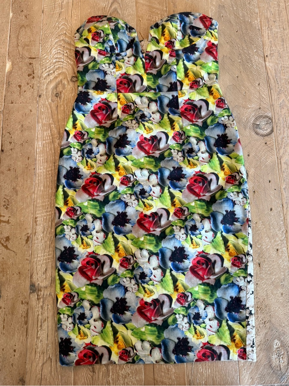 ASOS Strapless Floral Bodycon Dress in Multicolor 8
